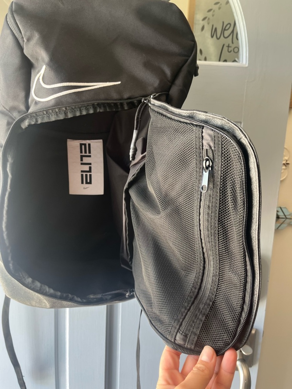 Nike Elite Pro Basketball Backpack Black White 32L Bag BA6164 Gym School Sports - Picture 8 of 16